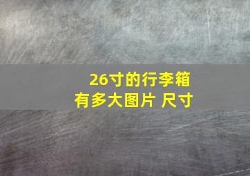 26寸的行李箱有多大图片 尺寸